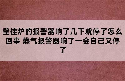 壁挂炉的报警器响了几下就停了怎么回事 燃气报警器响了一会自己又停了